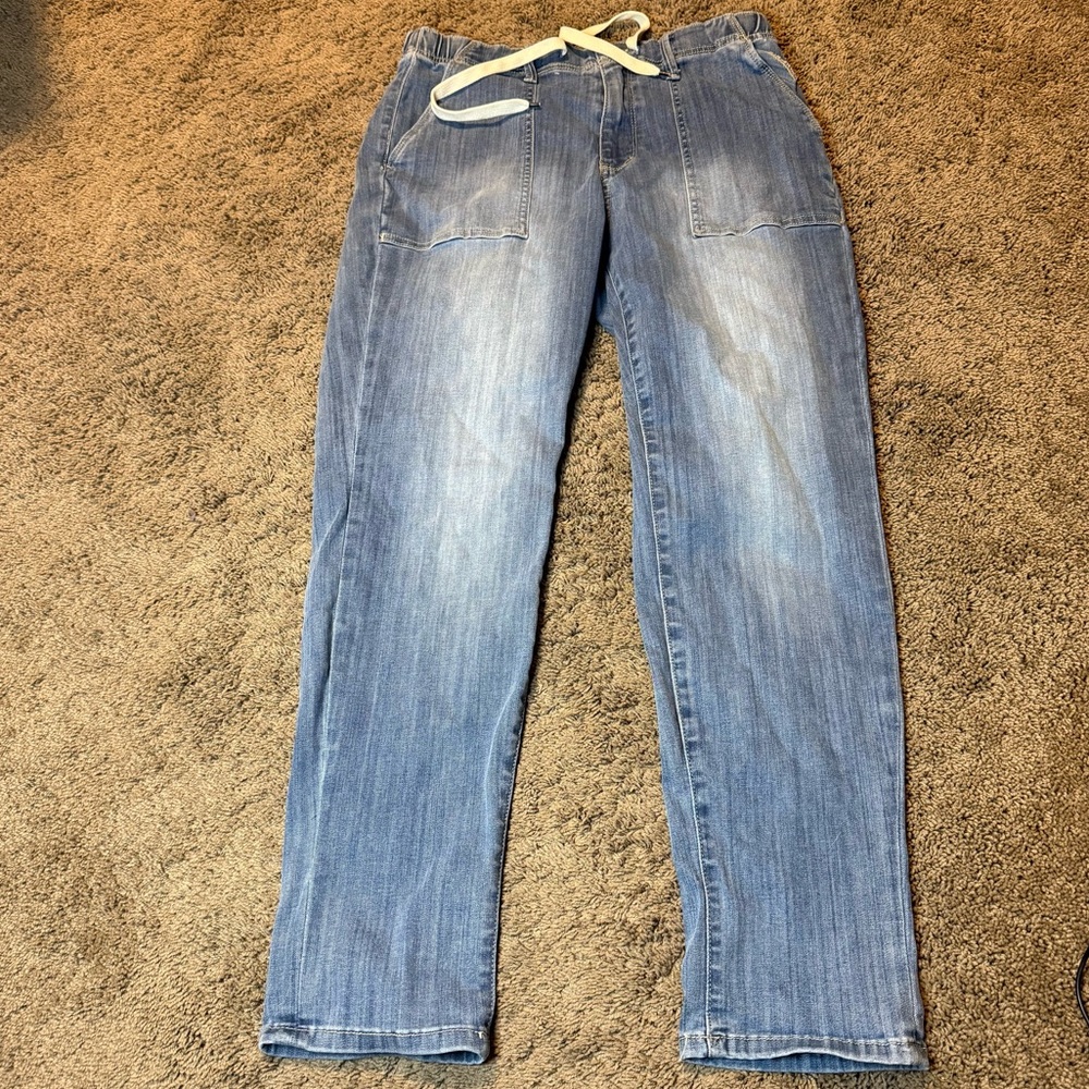 Judy Blue High Waisted Jogger Jeans 30 Pull On Elastic Waist Large Pockets J41